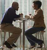 Speed Networking Two people speed networking